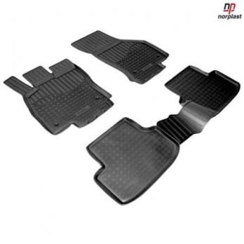 Коврики салона для Seat Leon (5F1) (5 дв) (2012) (AT) черные полиуретановые ТМ Нор Пласт