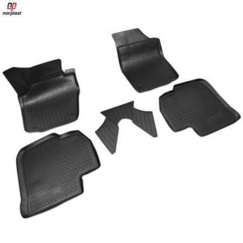 Коврики салона для Seat Toledo IV (NH) 3D (2012-2019) черные полиуретановые ТМ Нор Пласт