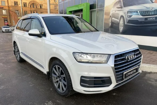 Дефлекторы окон (ветровики) Audi Q7 5d 2015 ХРОМ.МОЛДИНГ (Ауди Ку7) ТМ Кобра Тюнинг