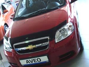 Дефлектор капота (мухобойка) Chevrolet Aveo SD 2003-2011 (Шевролет Авео) ТМ SIM