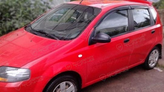 Дефлекторы окон (ветровики) Chevrolet Aveo I Hb 5d 2003-2011 (Шевролет Авео) ТМ Кобра Тюнинг