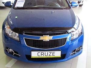 Дефлектор капота (мухобойка) Chevrolet Cruze SD 2009- (Шевролет Круз) ТМ SIM