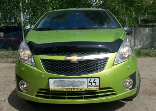 Дефлектор капота (мухобойка) Chevrolet Spark 2010- (Шевролет Спарк) ТМ SIM