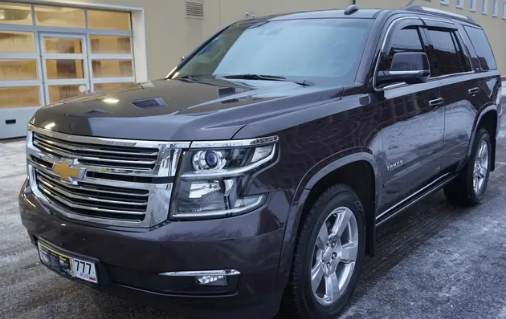 Дефлекторы окон (ветровики) Chevrolet Tahoe IV (Z71) 2015 ХРОМ.МОЛДИНГ (Шевролет Тахое) ТМ Кобра Тюнинг