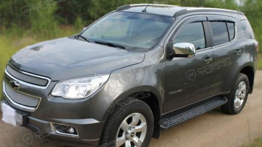 Дефлекторы окон (ветровики) Chevrolet Trailblazer 2012 "EuroStandard" (Шевролет Триаблайзер) ТМ Кобра Тюнинг