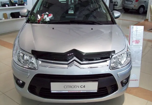 Дефлектор капота (мухобойка) Citroen C4 HB 3двери 2005-2008 (Ситроен С4) ТМ SIM