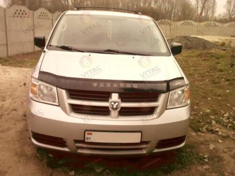 Дефлектор капота (мухобойка) DODGE Caravan V c 2007–2010 г.в. (Додж Караван) ТМ Вип Тюнинг