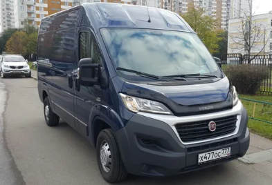 Дефлектор капота (мухобойка) Fiat Ducato с 2014 г.в. (с заходом на фары) (Фиат Дукато) ТМ Вип Тюнинг