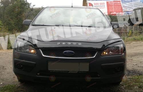 Дефлектор капота (мухобойка) FORD Focus с 2004-2008 г.в (Форд Фокус) ТМ Вип Тюнинг