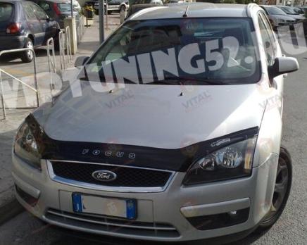 Дефлектор капота (мухобойка) FORD Focus с 2004-2008 г.в (Форд Фокус) ТМ Вип Тюнинг