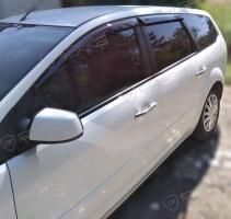 Дефлекторы окон (ветровики) Ford Focus II Wagon 2004-2011 (Форд Фокус) ТМ Кобра Тюнинг