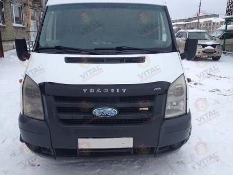 Дефлектор капота (мухобойка) FORD Transit c 2007-2014 г.в. (короткая) (Форд Транзит) ТМ Вип Тюнинг