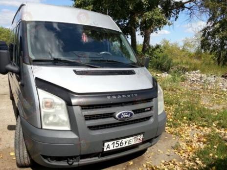 Дефлектор капота (мухобойка) FORD Transit c 2007-2014 г.в. (Форд Транзит) ТМ Вип Тюнинг