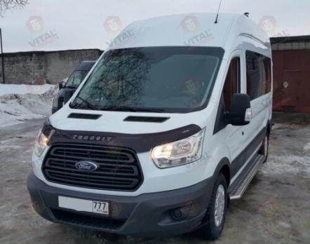 Дефлектор капота (мухобойка) FORD Transit с 2014 г.в. (вариант А) (Форд Транзит) ТМ Вип Тюнинг