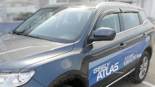 Дефлекторы окон (ветровики) Geely Atlas (NL-3) 2018 (Джили Атлас) ТМ Кобра Тюнинг