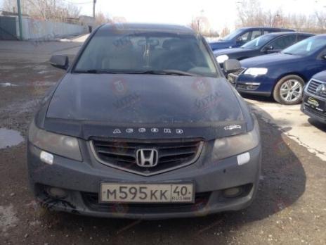 Дефлектор капота (мухобойка) HONDA Accord VII с 2002-2006 г.в.с молдингом (Хонда Аккорд) ТМ Вип Тюнинг