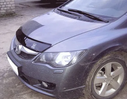 Дефлектор капота (мухобойка) HONDA Civic с  2006 г.в.седан (Хонда Сивик) ТМ Вип Тюнинг