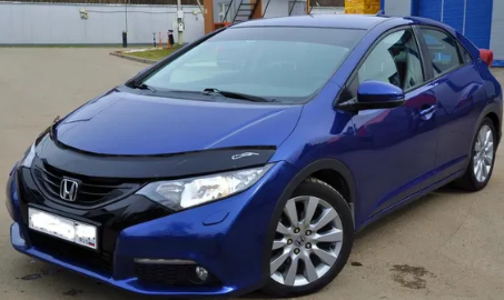 Дефлектор капота (мухобойка) HONDA Civic с  2011 г.в.х/б (Хонда Сивик) ТМ Вип Тюнинг