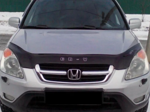 Дефлектор капота (мухобойка) HONDA CR-V с 2002-2007г.в.длинная (Хонда СР-В) ТМ Вип Тюнинг