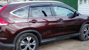 Дефлекторы окон (ветровики) Honda CR-V IV 2012 (Хонда СР-В) ТМ Кобра Тюнинг