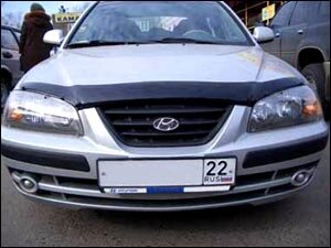 Дефлектор капота (мухобойка) Hyundai Elantra 2003-2006 (Хюндай Элантра) ТМ SIM