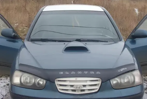 Дефлектор капота (мухобойка) HYUNDAI Elantra с 2000–2003 г.в. (Хюндай Элантра) ТМ Вип Тюнинг