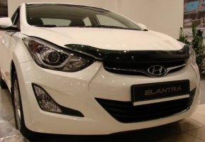 Дефлектор капота (мухобойка) Hyundai Elantra 2011- (Хюндай Элантра) ТМ SIM