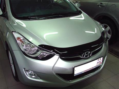 Дефлектор капота (мухобойка) Hyundai Elantra 2011- (Хюндай Элантра) ТМ SIM