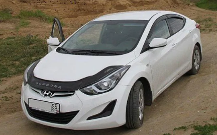 Дефлектор капота (мухобойка) HYUNDAI Elantra с 2010-2016 г.в. (Хюндай Элантра) ТМ Вип Тюнинг