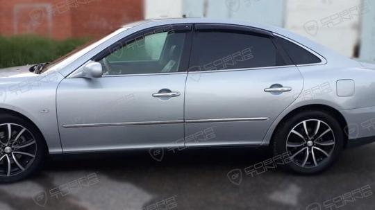 Дефлекторы окон (ветровики) Hyundai Grandeur IV Sd 2005-2011 (Хюндай Грандеур) ТМ Кобра Тюнинг