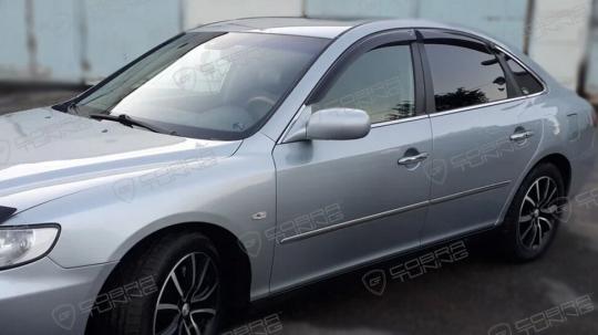 Дефлекторы окон (ветровики) Hyundai Grandeur IV Sd 2005-2011 (Хюндай Грандеур) ТМ Кобра Тюнинг