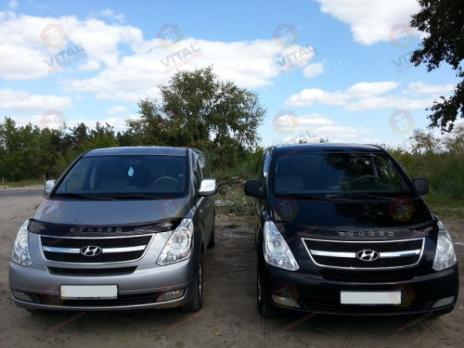 Дефлектор капота (мухобойка) HYUNDAI H-1/Grand Starex с 2007 г.в. (Хюндай Старекс) ТМ Вип Тюнинг