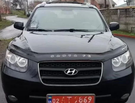 Дефлектор капота (мухобойка) HYUNDAI Santa Fe с 2007 г.в. (Хюндай Санта Фе) ТМ Вип Тюнинг