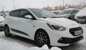 Дефлекторы окон (ветровики) Hyundai Solaris Hb 2011-2014; 2014"EuroStandard" (Хюндай Солярис) ТМ Кобра Тюнинг