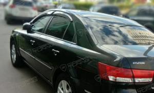 Дефлекторы окон (ветровики) Hyundai Sonata NF Sd 2004 (Хюндай Соната) ТМ Кобра Тюнинг