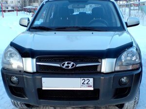 Дефлектор капота (мухобойка) Hyundai Tucson 2004-2007 (Хюндай Туксон) ТМ SIM