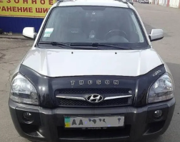 Дефлектор капота (мухобойка) HYUNDAI TUCSON с 2004-2009 г.в (Хюндай Туксон) ТМ Вип Тюнинг