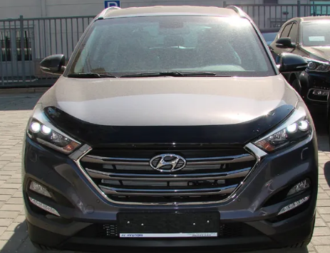 Дефлектор капота (мухобойка) Hyundai Tucson 2015- (Хюндай Туксон) ТМ SIM