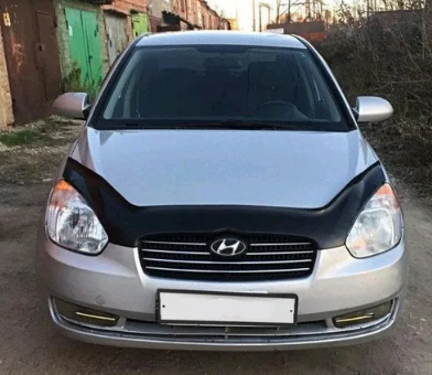 Дефлектор капота (мухобойка) HYUNDAI Verna c 2006-2009 г.в. (Хюндай Верна) ТМ Вип Тюнинг