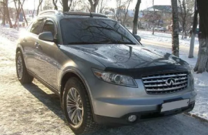 Дефлектор капота (мухобойка) Infiniti FX45 2003-2008 ТМ SIM