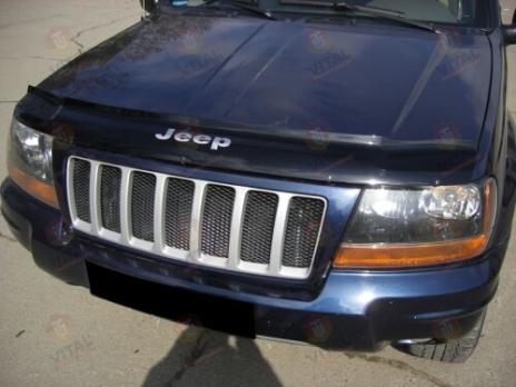 Дефлектор капота (мухобойка) Jeep Grand Cherokee (WJ) c 1999-2004 г.в. (Джип Гранд Чироки) ТМ Вип Тюнинг