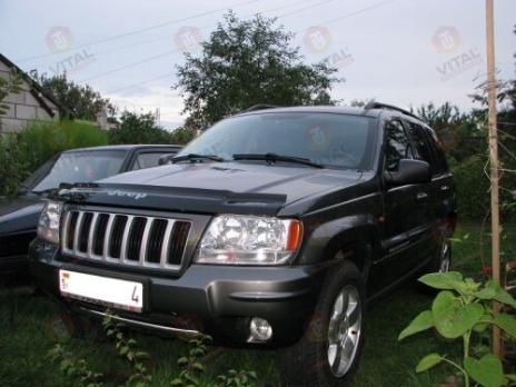 Дефлектор капота (мухобойка) Jeep Grand Cherokee (WJ) c 1999-2004 г.в. (Джип Гранд Чироки) ТМ Вип Тюнинг