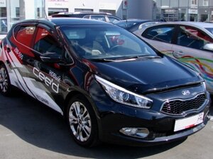 Дефлектор капота (мухобойка) Kia Ceed 2012- (Киа Сид) ТМ SIM