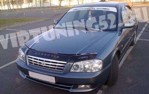 Дефлектор капота (мухобойка) KIA Magentis c 2000-2002 г.в. (Киа Маджентис) ТМ Вип Тюнинг