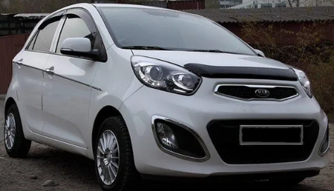 Дефлектор капота (мухобойка) Kia Picanto 2011- (Киа Пиканто) ТМ SIM