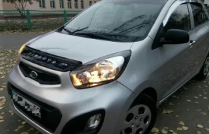 Дефлектор капота (мухобойка) KIA Picanto с 2011 г.в.  (Киа Пиканто) ТМ Вип Тюнинг