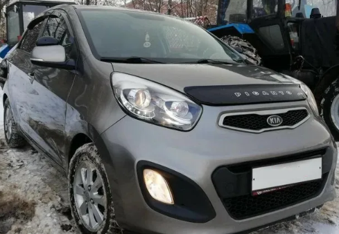 Дефлектор капота (мухобойка) KIA Picanto с 2011 г.в.  (Киа Пиканто) ТМ Вип Тюнинг