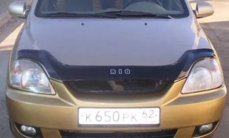 Дефлектор капота (мухобойка) KIA RIO II с 2003-2005 г.в. (Киа Рио) ТМ Вип Тюнинг