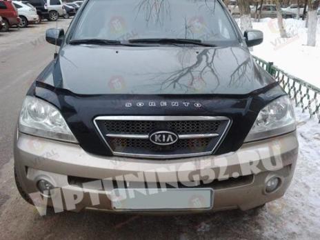 Дефлектор капота (мухобойка) KIA Sorento (BL) с 2002-2009 г.в. (Киа Соренто) ТМ Вип Тюнинг