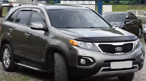 Дефлектор капота (мухобойка) Kia Sorento 2009-2015 (Киа Соренто) ТМ SIM